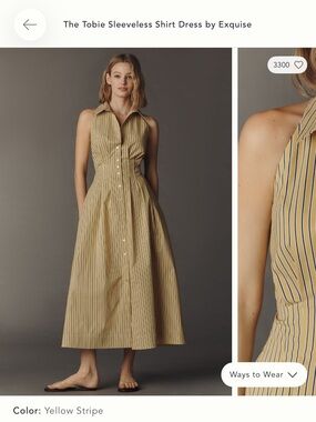 The Tobie Sleeveless Shirt Dress